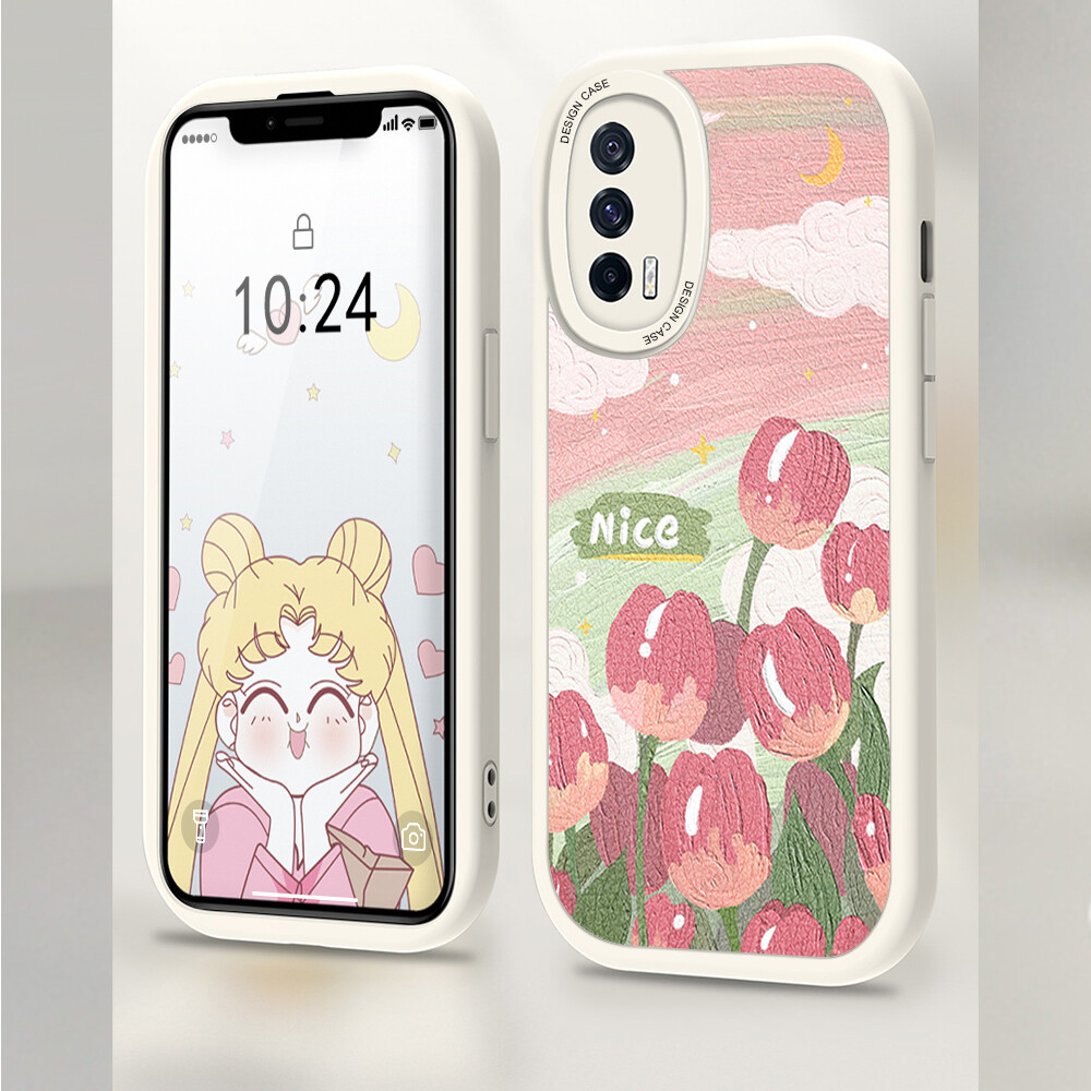 ZeroQiQi Casing Case For Redmi Note 10,Redmi Note 10 5G,Redmi Note 10 Pro,Redmi Note 10S Case Slim Skin Feeling Cartoon Pink Flowers Leather Back Casing Soft Silicone PU Leather Cover Phone Case