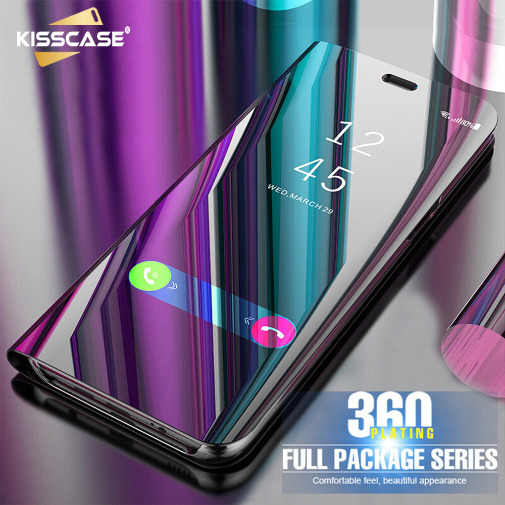 KISSCASE for Samsung Z Fold6 Fold5 Fold4 5G Fold3 Fold2 Mirror Smart Flip Case for Phone Case Galaxy  Z Fold6 fold5 fold4 Zfold 3 Shockproof Cover Case