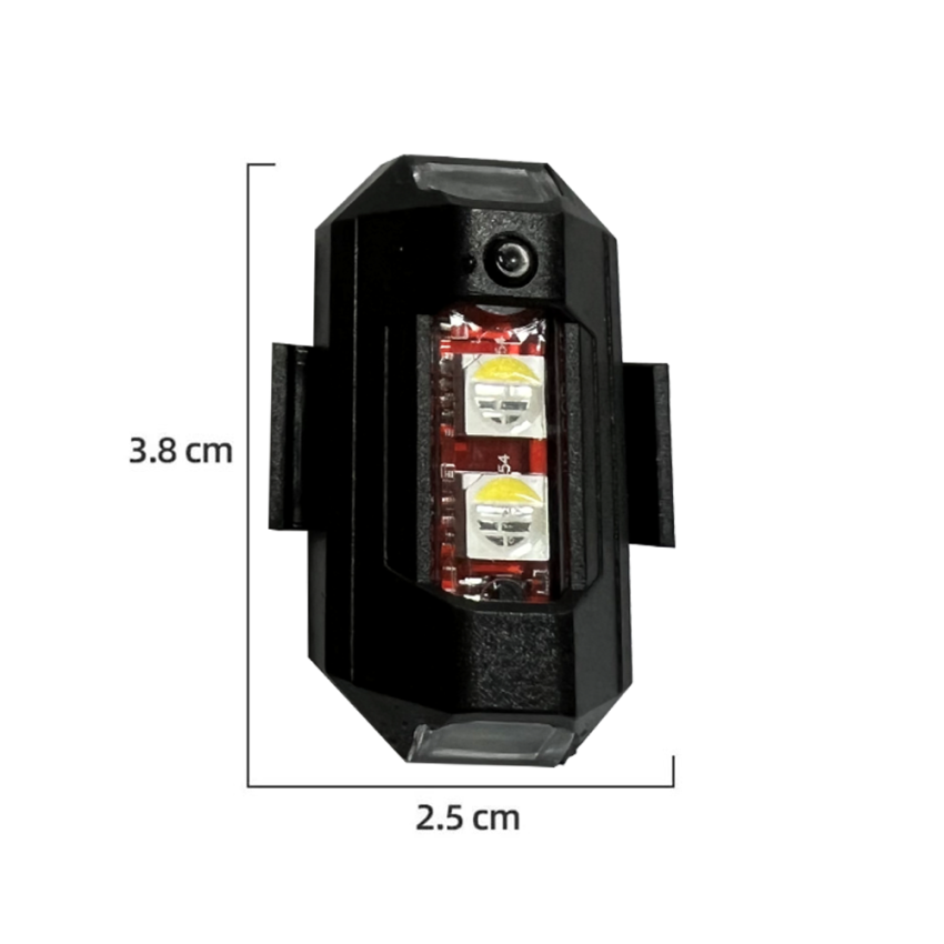 1 Pack Rechargeable Strobe Lights Motorcycle Modified Drone LED Flash LED Position Wireless Lights for RC Fixed Wing Aircraft Aircraft Helicopter DIY Parts USB Charging Cable