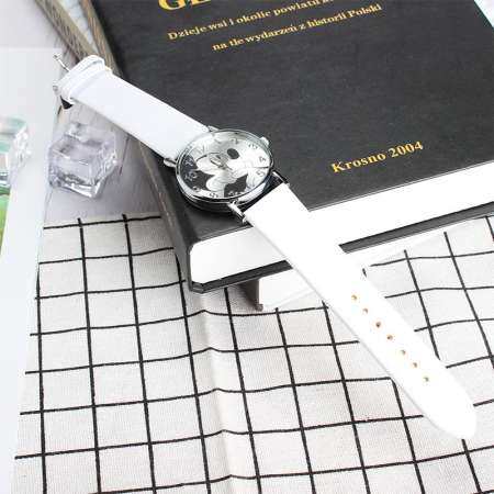 Yika มิกกี้เม้าส์หนังนาฬิกาข้อมือสตรีสาวผู้หญิงวัยรุ่นนาฬิกาการ์ตูนเด็ก