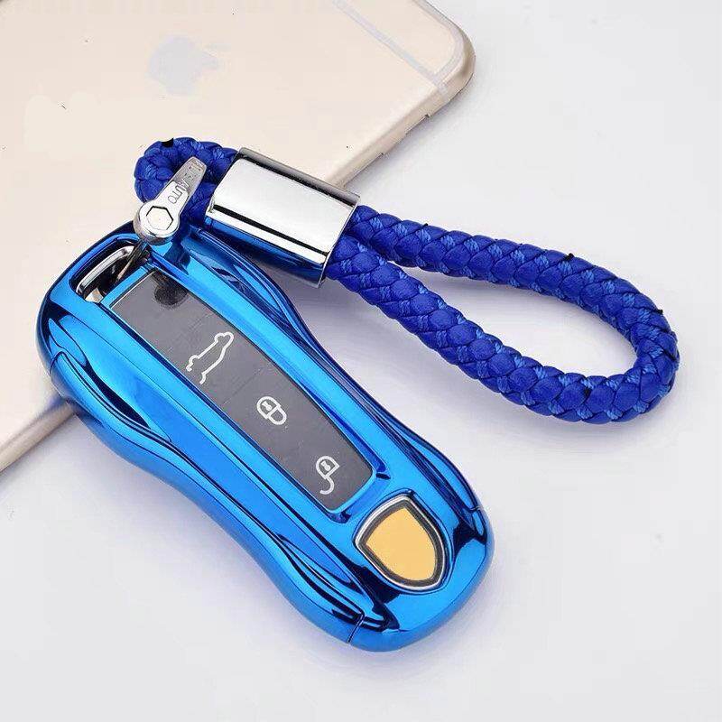 PC + TPU Chìa Khóa Ô Tô Ốp Lưng Vỏ Fob. cho Xe Porsche Cayenne Mạc Nam 911 Boxster Cayman Panamera Chìa Khóa Xe Ô Tô-Tạo Kiểu Phụ Kiện