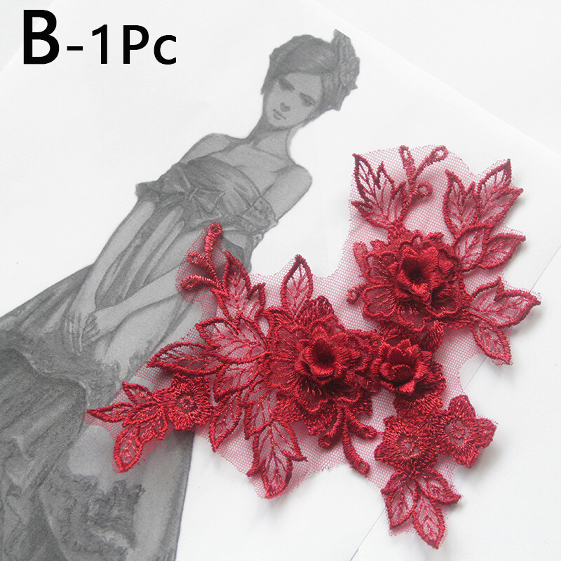 BANCHEN 1 Pc 16 Colors Lace Embroidered Flower Patches Appliques DIY Sewing Patches Appliques for Women Dress Tops Jeans