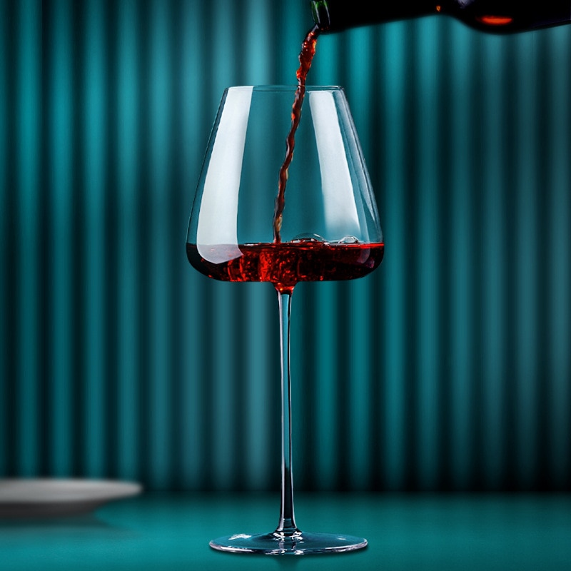 Bộ Ly Rượu Vang Đỏ Bordeaux Pha Lê Thủ Công Bình Rót Tại Nhà Cốc Ngoại Cỡ Sáng Tạo