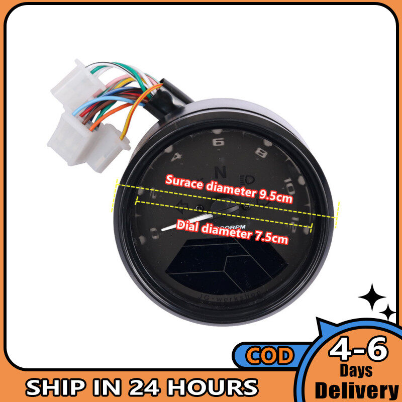 Motorcycle Speedometer Tachometer Lcd Digital Indicator Fuel Meter Dashboard Gauges Odometer Accessories