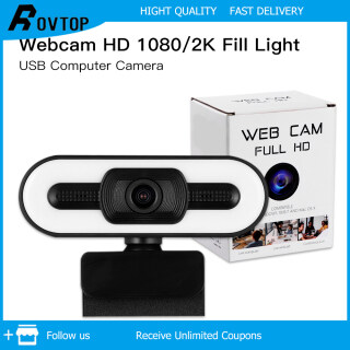 Rovtop Camera Web Máy Tính 1080 2K Với Ánh Sáng Lấp Đầy Camera Usb Độ Phân Giải Cao Tích Hợp Micro thumbnail