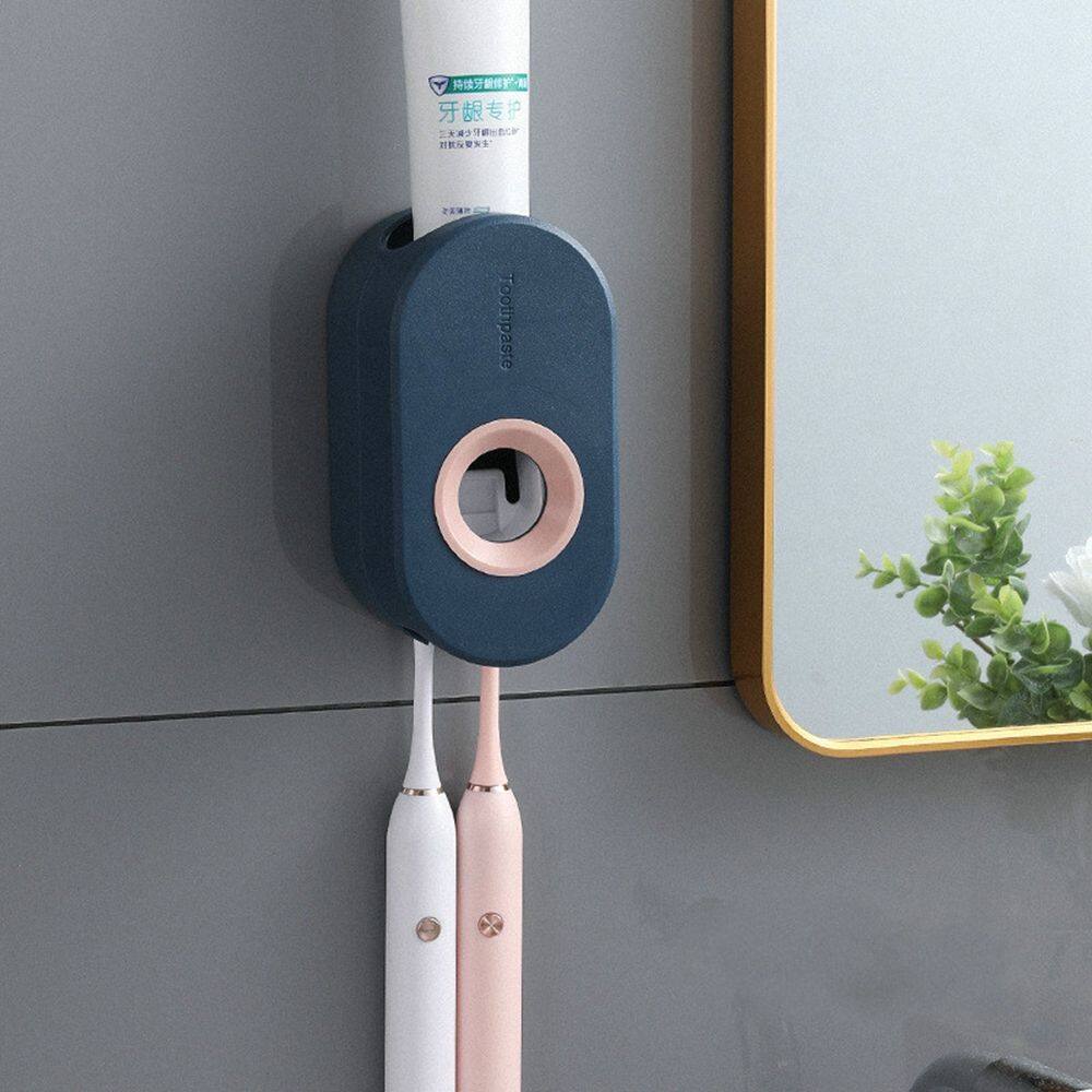 EO4MD Automatic Storage Organization Adhesive Bathroom Tools Bathroom Accessories Set Toothpaste Squeezer Toothbrush Holder Toothbrush Rack