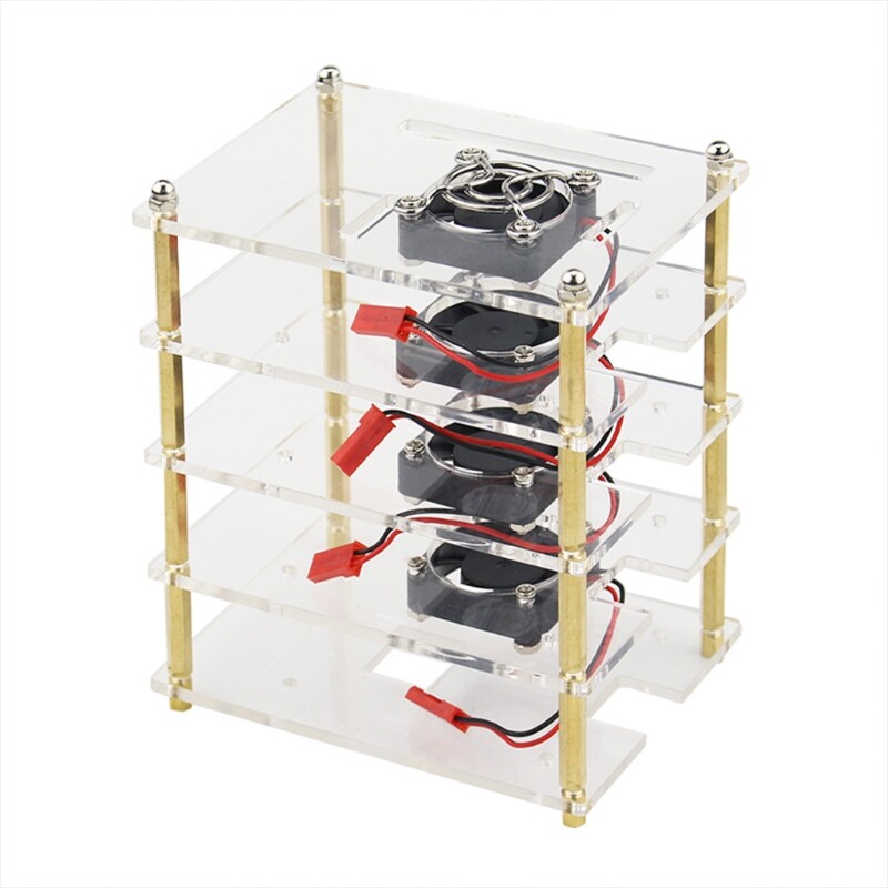 Raspberry Pi Rack Case with Raspberry Pi Heatsinks Stackable Case Stack Enclosure for Raspberry Pi 4/3/2 Model B