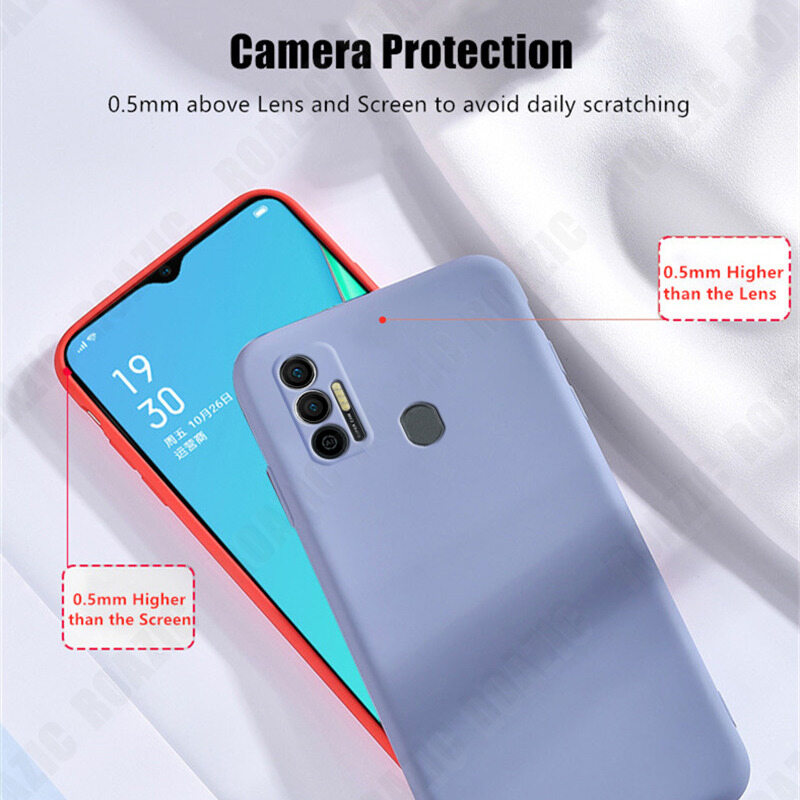 ROAZIC For Tecno Spark 7 7 Pro Case Soft Liquid Silicone Phone Casing Camera Protection Shockproof Luxury Cover