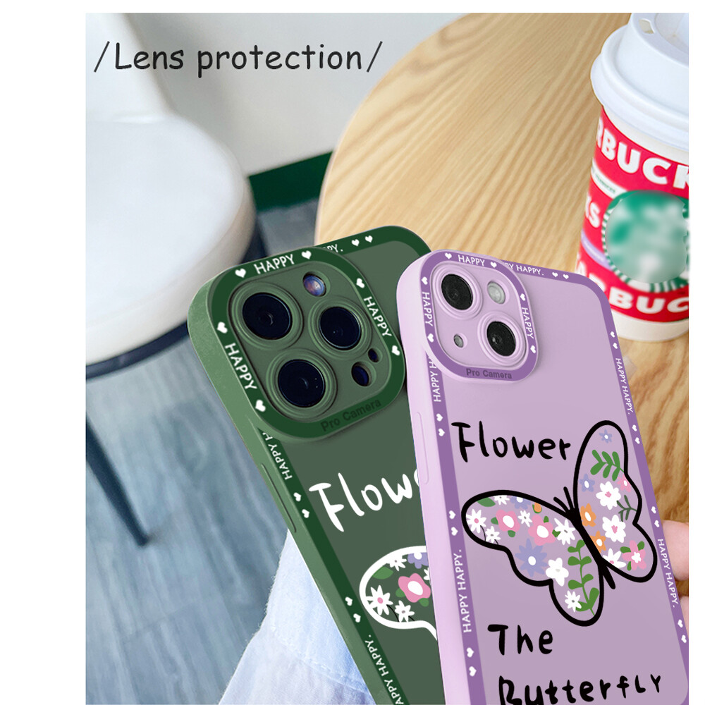 Hontinga Casing Case For Samsung Galaxy Note 8 Note 9 Case Cut Butterfly Square Soft Silicone Full Cover Camera Protection Shockproof Rubber Cases Back Cover Phone Casing Softcase For Boys Girls