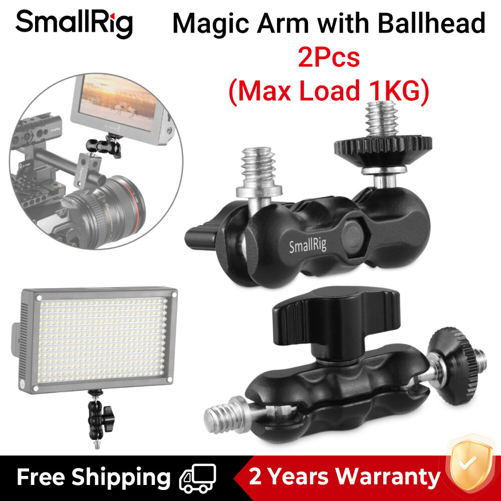 SmallRig Universal Magic Arm với đầu bi nhỏ 1/4 vít (Tải trọng tối đa 1KG) cho màn hình máy ảnh thể thao đèn video (2 chiếc) 2158