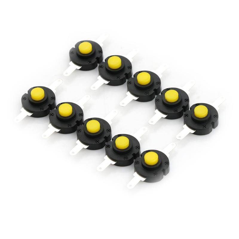 Ministar 10pcs Flashlight Switches DC 12V 0.5A Self-locking Micro Push Button Switch