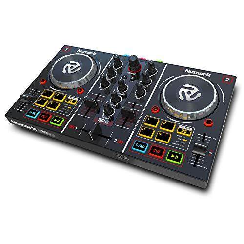 Numark Serato DJ Liteเข้ากันได้2ปลั๊กเสียงทีวี & Play DJ Controller: อินเตอร์เฟซเครื่องเสียง,หูฟังCueing,แผ่นควบคุม,Crossfader,Jog Wheelและไฟปาร์ตี้ขนาดกะทัดรัดสำหรับEasy Transport Party Mix