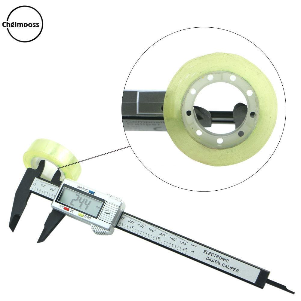 ChgImposs 6inch 150mm Electronic Digital Caliper Carbon Fiber Vernier Caliper Micrometer Measuring Ruler