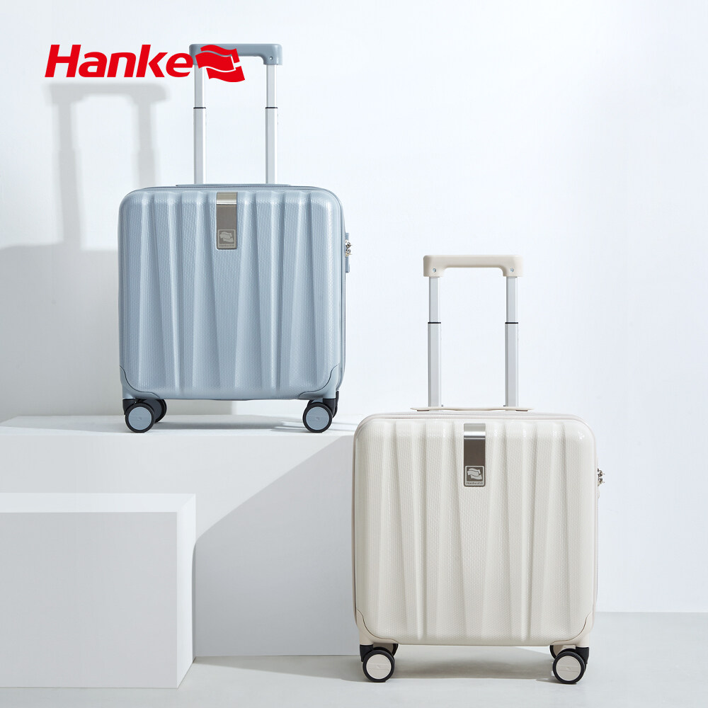 Hanke 16 Inch Men Women Spinner Luggage Suitcase 100 PC Trolley Case Travel Bag Rolling Wheels Luggage Carry On Boarding Suitcase Trip Journey H80002