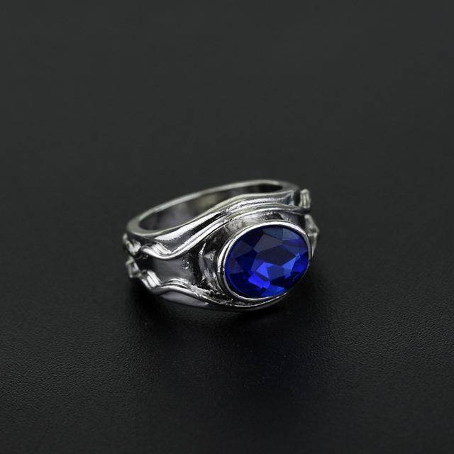 Vintage Elf Blue Crystal Ring Fashion Movie Ring of Air Elrond Vilya Gil galad Engagement Ring For Women Men Jewelry Friend Gift