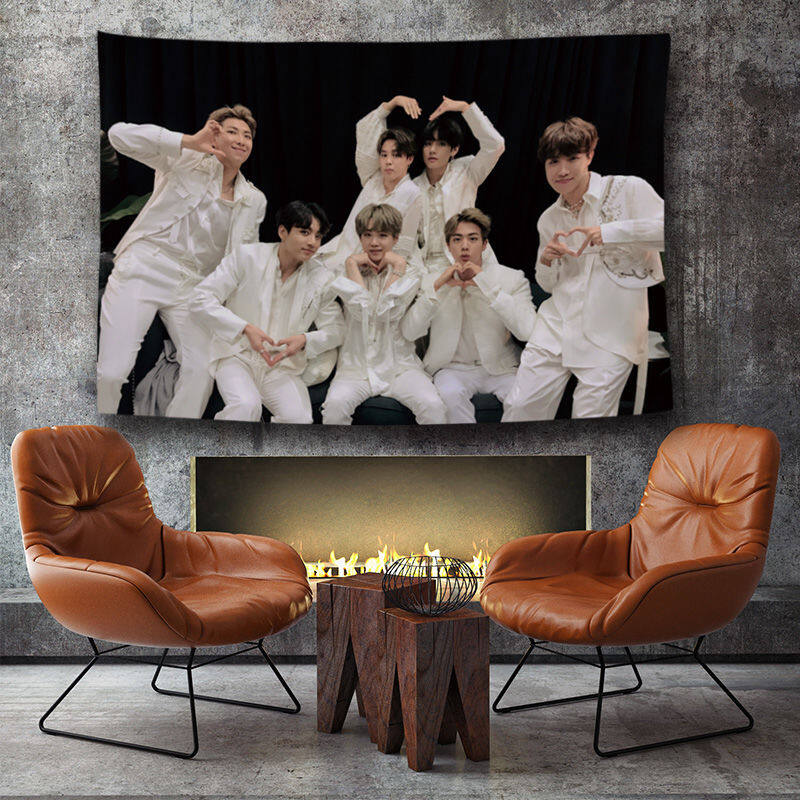 Tấm Thảm BTS Wehome Vải Trang Trí Phòng Treo Tường Vải Treo Tường Mặt Trăng Thảm Treo Tường, Tường Vải Nền Phòng Ngủ (100 × 70Cm)