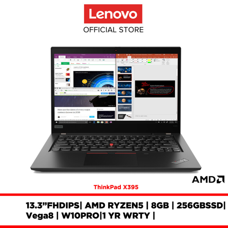 Lenovo Notebook Laptop ThinkPad X395 20NLS01500 13.3FHDIPS/R5-3500U/8GB/256GBSSD/W10PRO/1YR WARRANTY/FREE:BACKPACK,MOUSE,3YR WARRANTY Malaysia