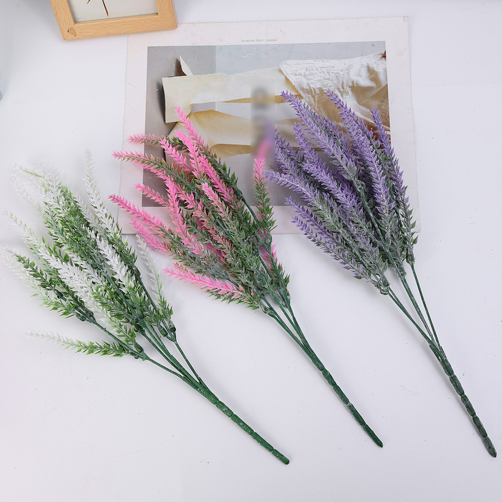 5 Fork Romantic Provence Lavender 38cm Artificial FlowersPlastic Wedding Decorative for Decor Grain Christmas Fake Plant