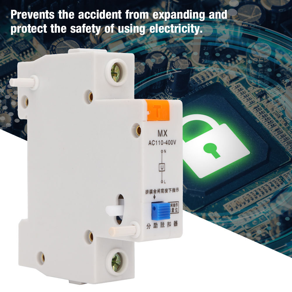 Mx Shunt Release, Shunt Release, Easy to Use Shunt Auxiliary Release, Shunt Tripping Device, Plastic for Circuit Breaker Home Improvement