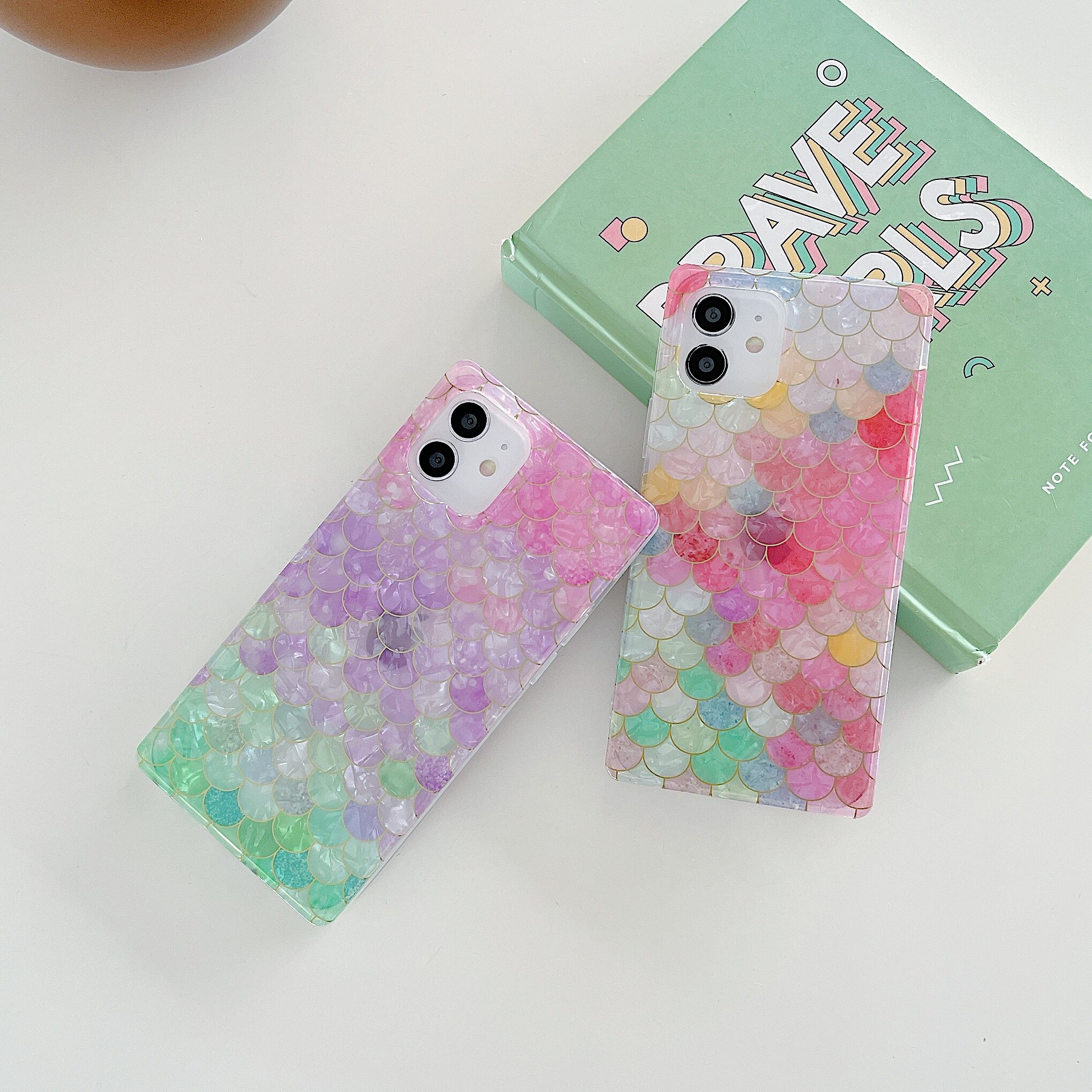 KISSCASE For iPhone 14 Pro Max Square Electroplating Shell Pattern Soft TPU IMD Case Anti-drop Pattern Phone Case For iPhone 14 Plus 13 12 11 Pro Max Xr Xs Max X Back Cover Case