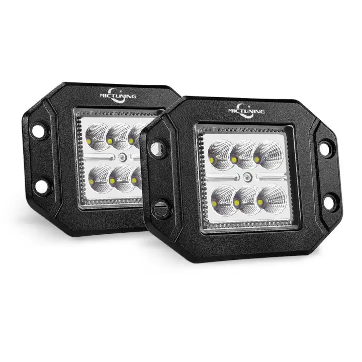 Mictuning 2pcs 18w Flood Led Light Bar Flush Mount Led Pods Off Road Backup Driving Lights Fog Lamp For Jeep Tacoma Bumper Atv Utv Suv Truck Boat Lazada Ph