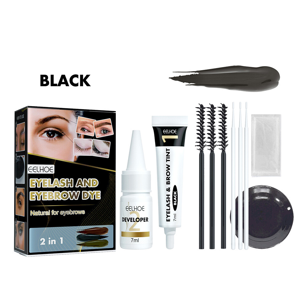 Eyebrow Dye Set 2 in 1 Eyelash and Eyebrow Dye Set Anti Sweat and No Smudge