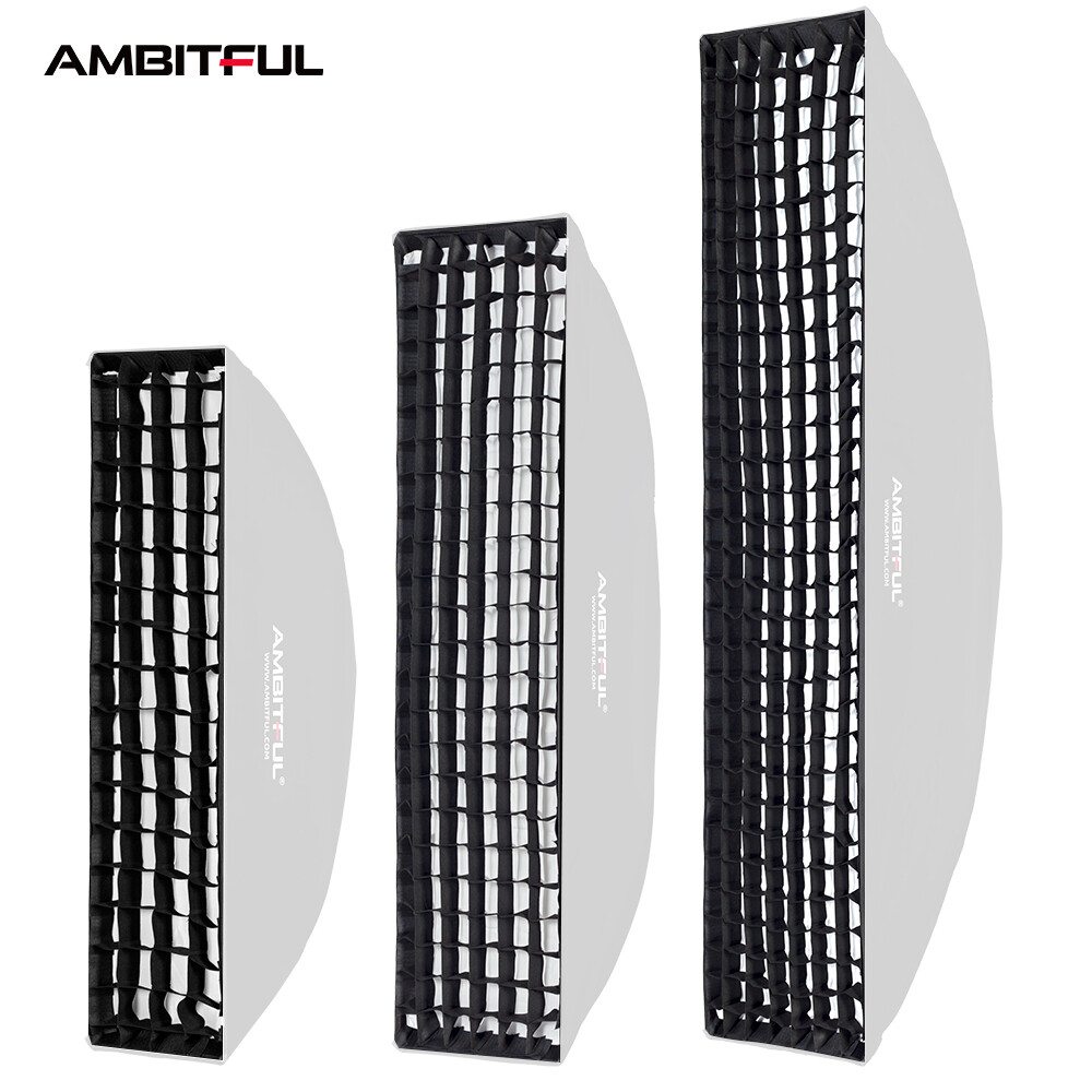 Ambitful 22x90cm 30x120cm 35x160cm softbox honeycom lưới
