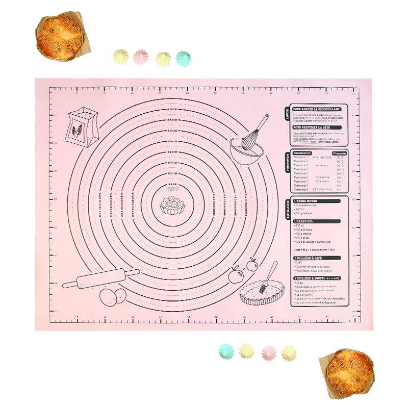 Houseeker Silicone Mat Non-stick Kneading Dough Mat Cake Pastry Baking Tools Rolling Dough Pads Sheets 60x45cm
