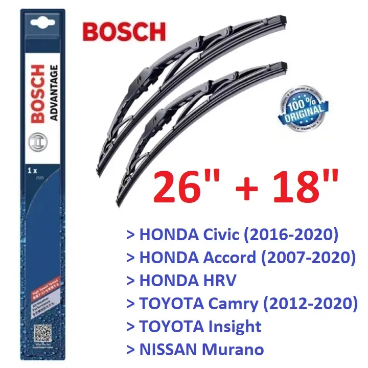 honda accord windshield wipers size