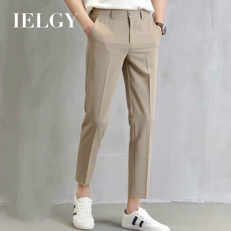IELGY Droopy Men's Summer Slim Thin Trousers Men's Casual Pants Korean Trendy Men's Pants Pants