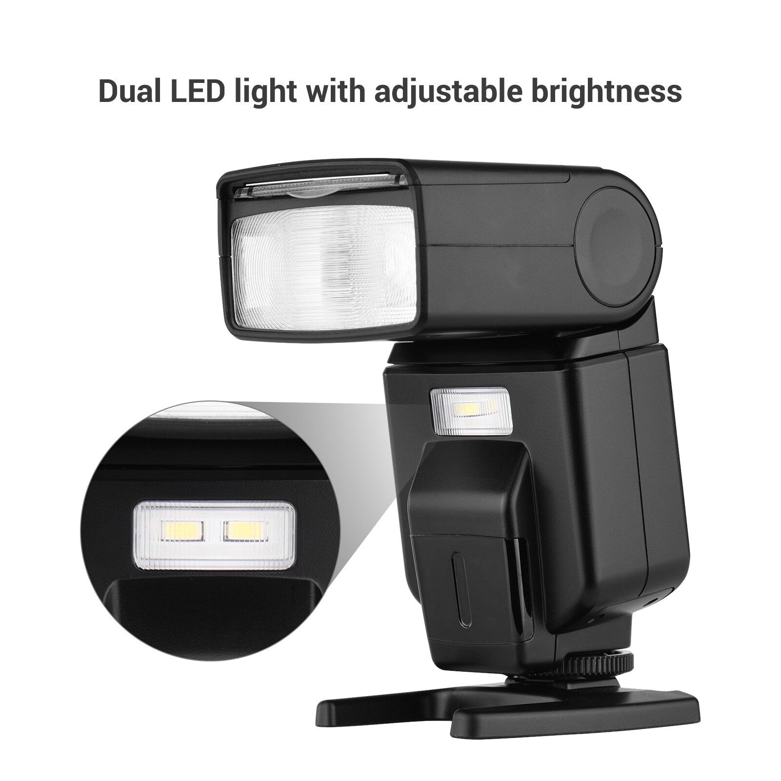 【Gimbal Global Store】Andoer flash thông dụng Speedlite GN40 có thể điều chỉnh đèn LED ánh sáng phụ trên đèn flash máy ảnh với khung thay thế cho máy ảnh Pentax DSLR Canon Nikon Olympus