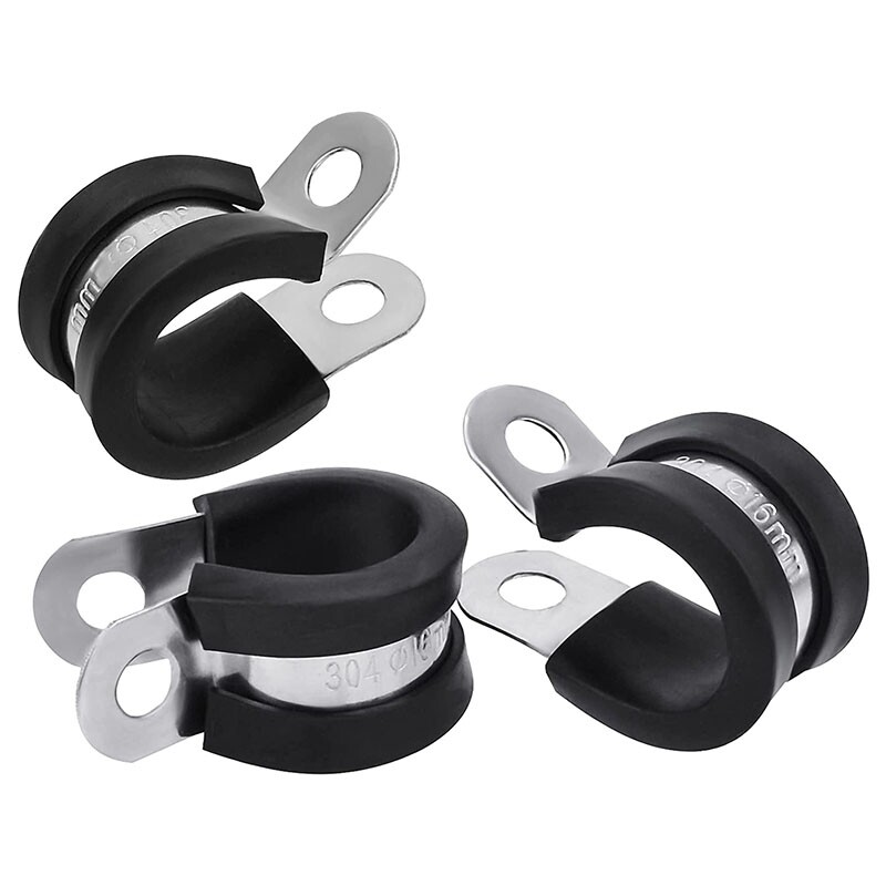 22 Pcs 3/8 Inch/10mm Stainless Steel Cable Clamp, Rubber Cushioned