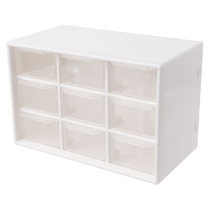 9 Drawer Plastic Storage Cabinet Desktop Makeup Bin Box Jewellery Organizer