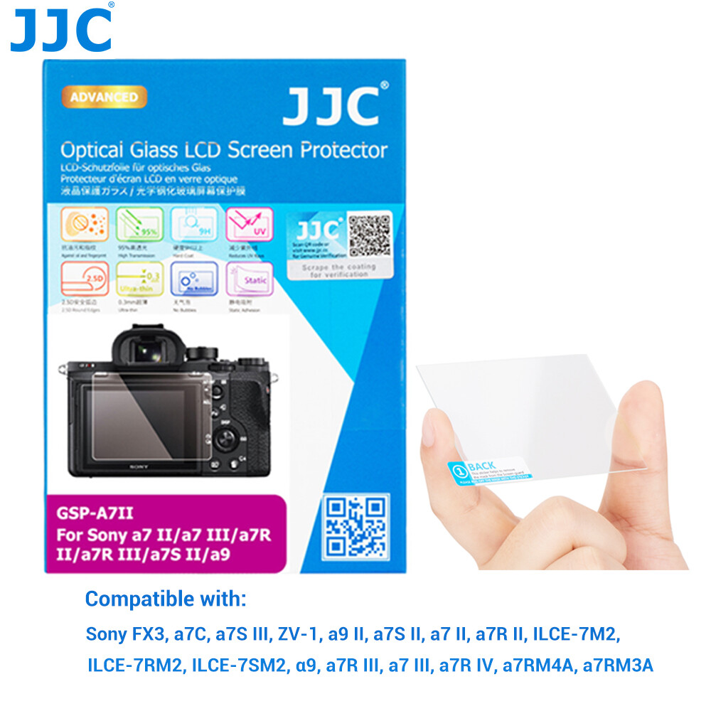 JJC Tempered Glass LCD Screen Protector for Sony FX30, FX3, a7C, a7SIII, ZV1, a9II, a7SII, a7II, a7RII, ILCE-7M2, ILCE-7RM2, ILCE-7SM2, a9, a7R III, a7III, a7RIV, a7RM4A, a7RM3A Camera, Anti-Scratch Tempered Glass Screen Shield