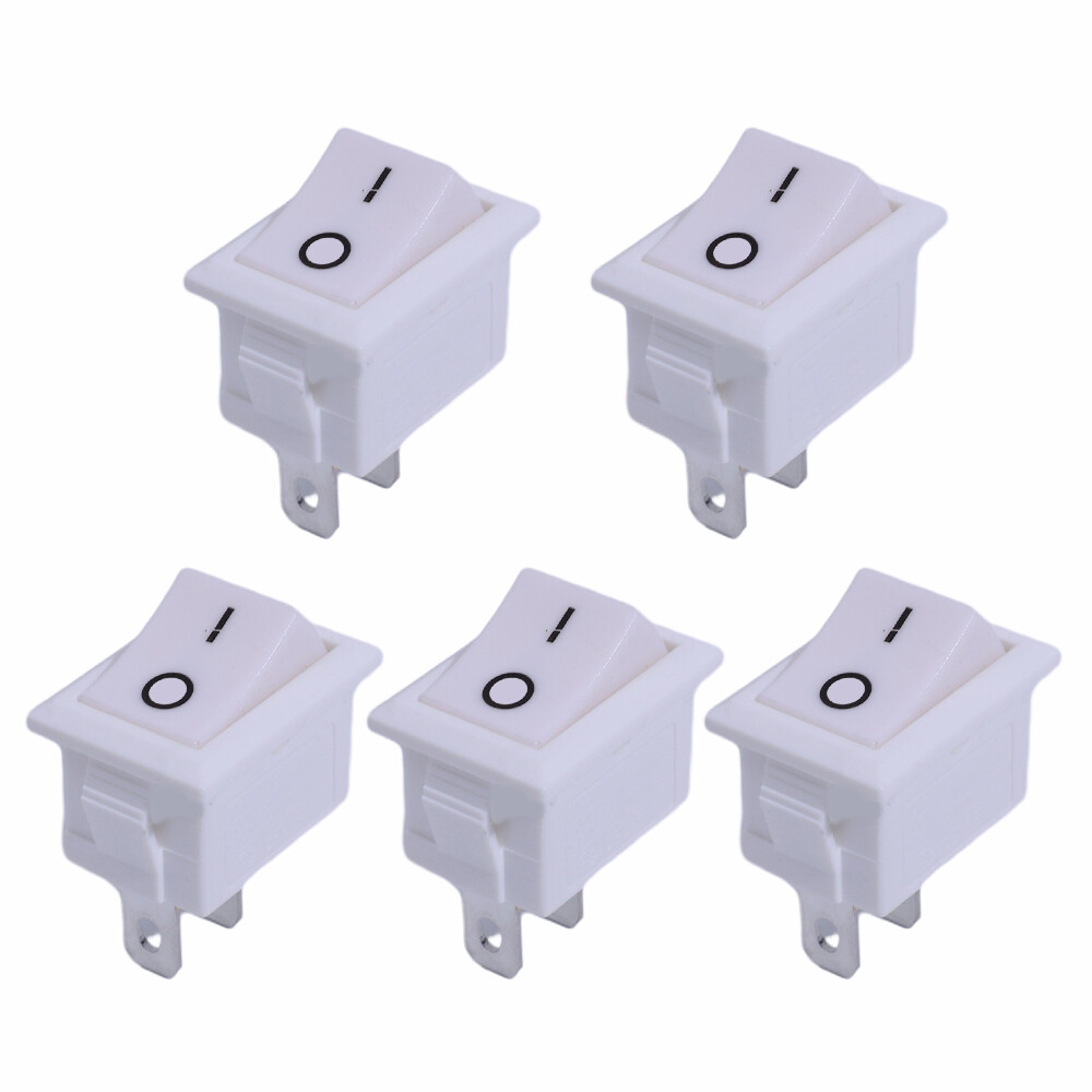 5pcs push button switch spst 2pin 3a 250v kcd11 snap-in on/off rocker switch 21mm*15mm black red and white