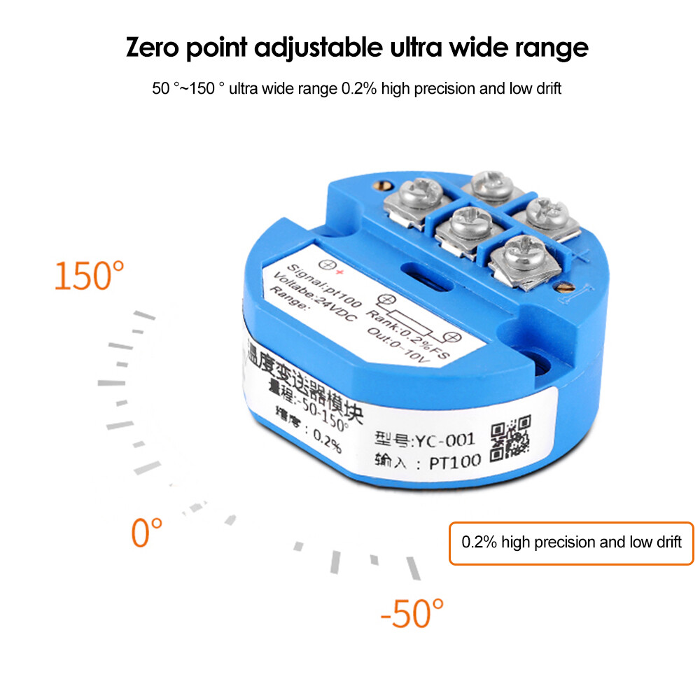PT100 Temperature Sensor Temperature Transmitter Isolated Detector Module -40~ 120 Degree -4-20MA 24V