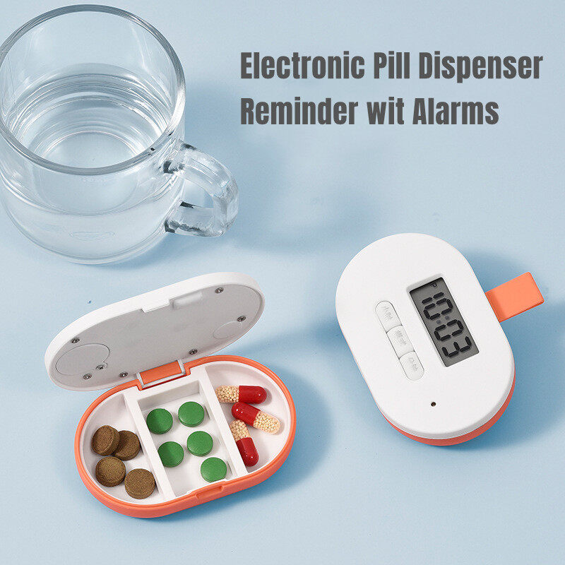 Electronic Pill Dispenser Reminder with 5 Alarms per Day, Essential for