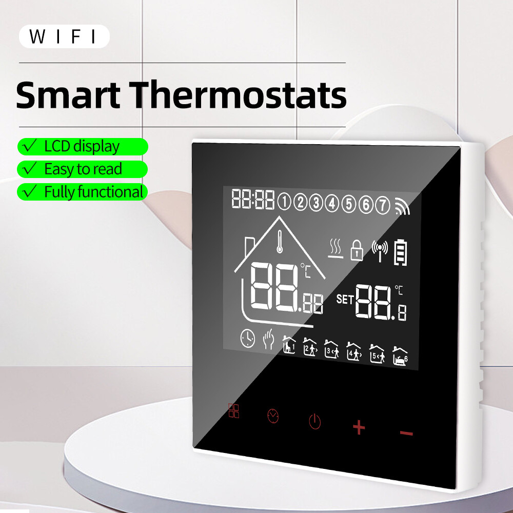 Bộ điều nhiệt WiFi thông minh Tuya Bộ điều khiển nhiệt độ sưởi ấm sàn điện 16A Hoạt động với Alexa Google Alice