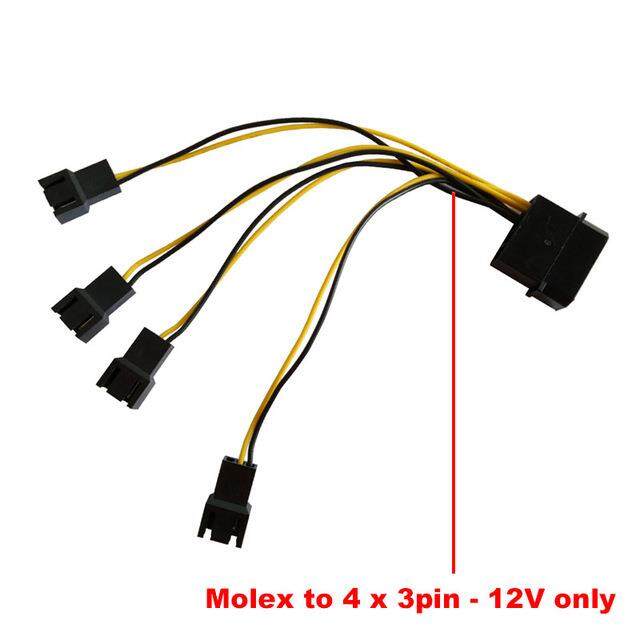 [ASLDM] IDE Molex 4 pin to Case cooling Fan 3 pin TX3 Multi Fan Out