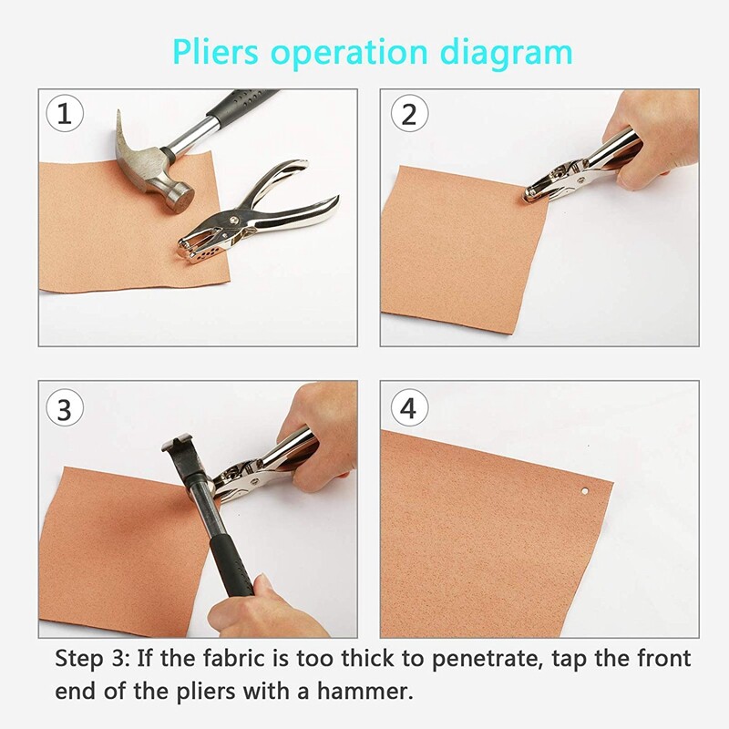 300 Sets 3 Sizes Leather Rivet Double Cap Buttons Press Studs Pliers Replacement