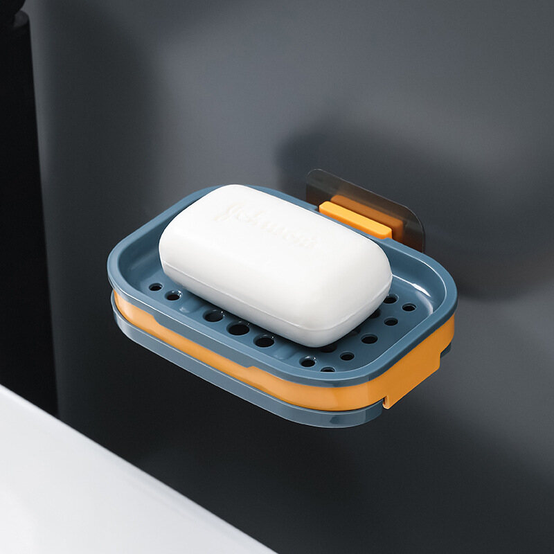 Non-slip Soap Holder Bathroom Strong Suction Drain Rack Wall Mounted Soap Dishes Household