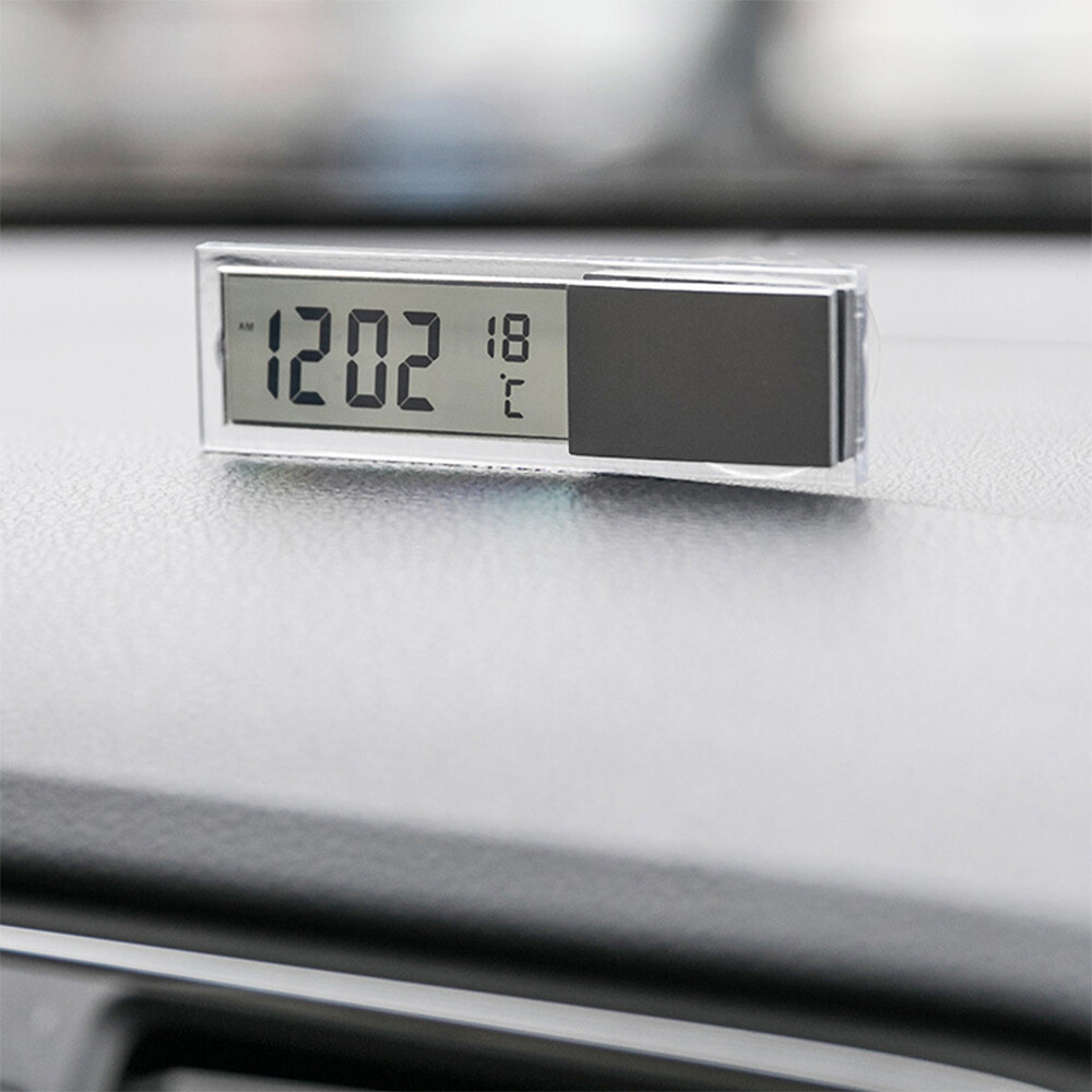 Aideepen LCD Display Digital Car Clock Thermometer Temperature Meter Gauge Auto Mini Clock Monitor for Truck Car