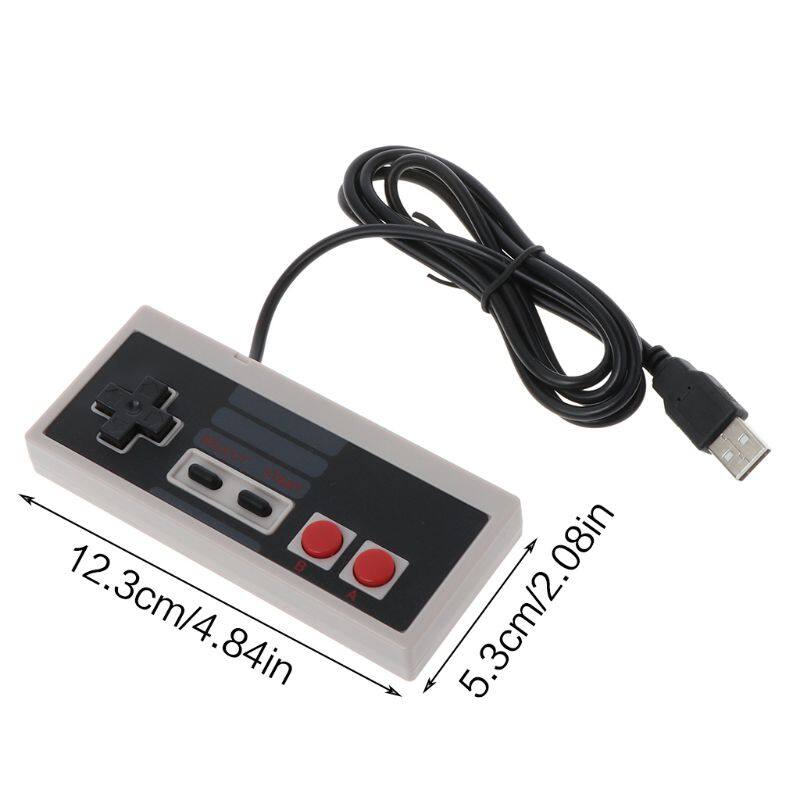 USB Gaming Controller Plug-Play Plastic Black+Gray for NES PC Windows New