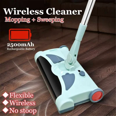 Hot Sale Ultra Quiet Stainless Home Wireless Electric Hand Push Sweeper Spinning Broom Mop Household Cleaning