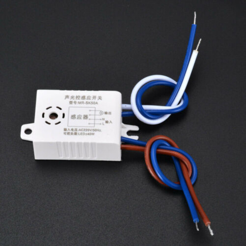 E Life Smart Store LED Sound Sensor Switch Module 220V Detector Sound Voice Sensor Intelligent Auto On Off Light Switch Automatic Voice Control Sensor Detector Switch 1-40W Ceiling Lamp Smart Voice Control Sensor