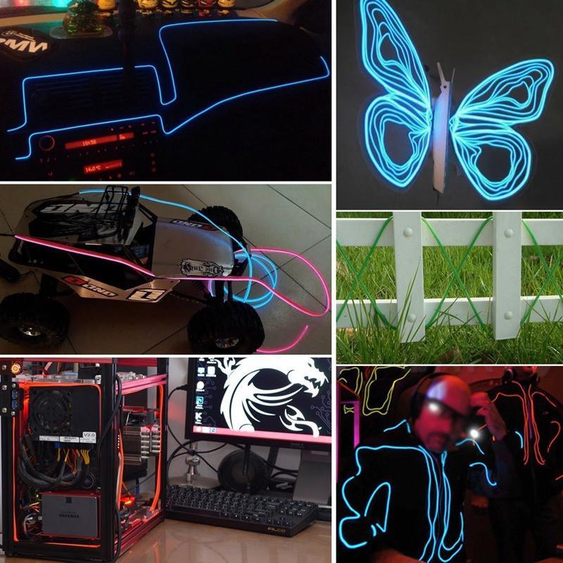 【TaroBall】EL Dây Đèn LED Phát Sáng Dây Đèn LED Chống Nước Dây Đèn Neon Trang Trí Ngày Lễ Trang Trí Xe Hơi Tiệc Tùng