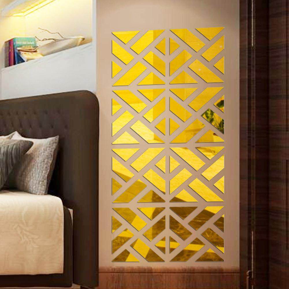 Senteniced 32 Chiếc 3D Gương Acrylic Dán Tường TỰ LÀM Nghệ Thuật Vinyl Decal Trang Trí Nhà Có Thể Tháo Rời BK