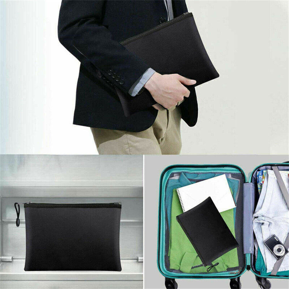 Fireproof Waterproof Document Bag File Money Safe Box Secret File Protect Pouch