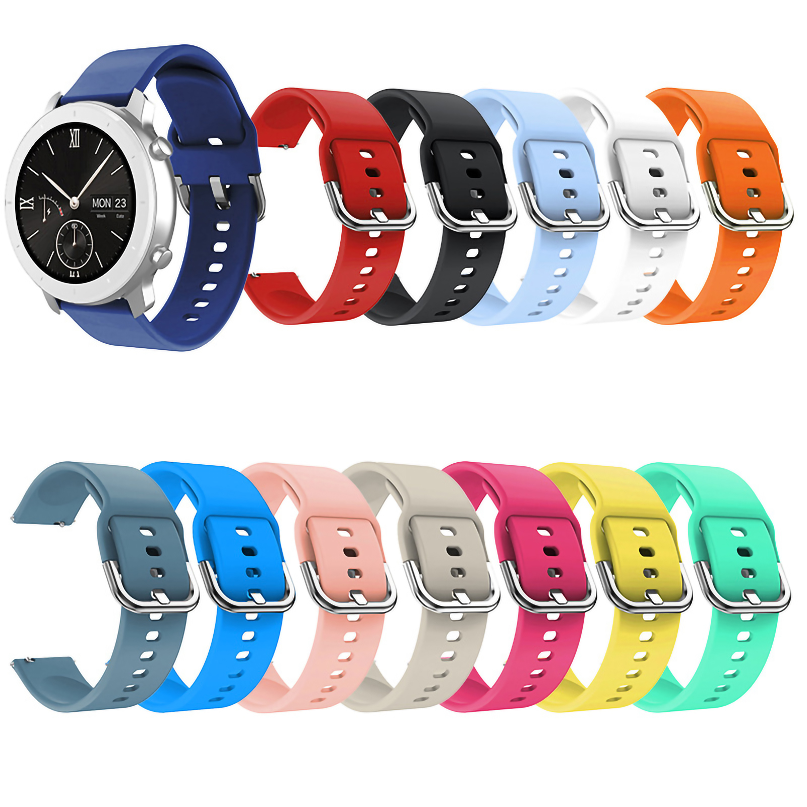 Talent Star Simple Wrist Strap Comfortable Shockproof Unisex 20mm Smartwatch Band Strap