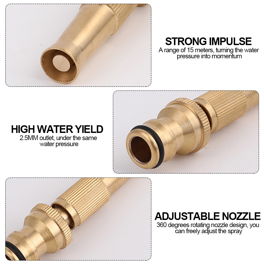 Hittime 2Pcs Car High Pressure Water Spray Tool Spray Tool Washing Machine Tool with Quick-connect Connector Metal Brass Lawn Garden Hose Pipe